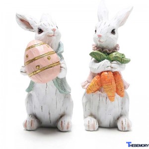 A set of Easter bunnies decoration spring home decor bunny figurines